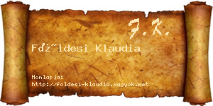 Földesi Klaudia névjegykártya