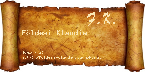 Földesi Klaudia névjegykártya