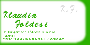 klaudia foldesi business card