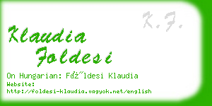 klaudia foldesi business card